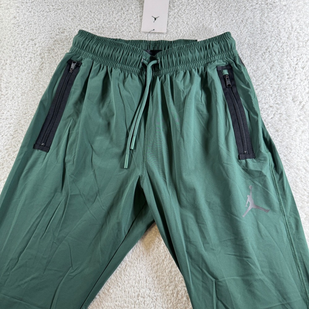 Jordan Pants Mens Small Green NWT DC9741-333 Tapered Zipper Pockets Athletic